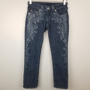 True Religion Filigree Pattern Lizzy Capri Jeans